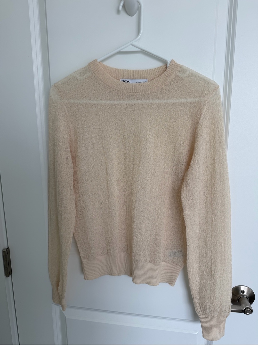 Zara Light Cream Crewneck Sweater